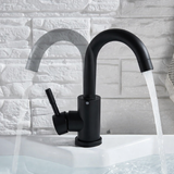 Contemporary Stainless Steel Bathroom Sink Faucet in Matte Black or Brushed Nickel Finish