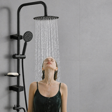 Rainfall Shower System with Handheld Sprayer – Adjustable Bathtub Shower Set in Black or Chrome Finish