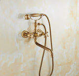 ZGRK Luxe Retro Shower Faucet Set – Wall-Mounted Brass Mixer with Handheld Shower & Extended Spout | Classic Design
