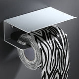 LuxuRoll Aluminium Toilet Paper Holder with Shelf – Multifunctional Bathroom Organizer for Phone & Accessories