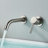 Quyanre Wall Mounted Basin Faucet Brushed Gold – Concealed Mixer Tap | 360° Rotating Spout | Single Handle Bathroom Fixture