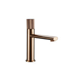 Modern Knurled Handle Bathroom Sink Faucet in Matte Black and Rose Gold Finish