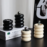 CeramiLux Creative Ceramic Storage Jar with Lid – Stylish Candle & Candy Jar
