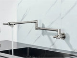 Brushed Gold Wall Mount Kitchen Faucet Premium – Single Cold Water Tap | 360° Swivel Spout | Space Saving Design