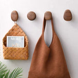 NordicPebble Solid Wood Wall Hooks – Scandinavian No-Drill Door & Coat Hooks