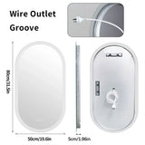 LumiOval LED Anti-Fog Bathroom Mirror – 20 x 31.5 in Modern Lighted Wall Vanity Mirror with Aluminum Frame