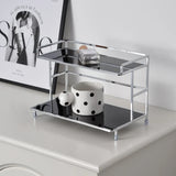 MetaRack Double-Tier Metal Storage Rack – Organizer for Kitchen, Bathroom & Office