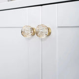 LuxoraCrystal Champagne Cabinet Knob – Crystal Furniture Knob with Gold Champagne Base