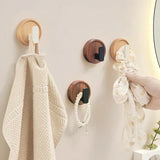 Nurlin Walnut Wood Wall Hook – Black Coat Hook for Keys, Jackets, Towels & Bathroom | No Drilling Required