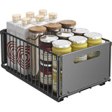 Pull-Out Metal Kitchen Storage Drawer Organizer Set – Sliding Spice Rack Trays | Space Saving Cabinet Storage | Easy Access Design