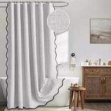 AquaScallop Luxury Shower Curtain – Waterproof Design with Elegant Scalloped Edge