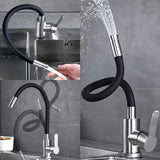 Black Flexible Kitchen Faucet with Dual-Mode Spray