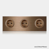 CaffèRetro Vintage Wall Switch & Outlet – Coffee Brown with LED Indicator (110–250V)