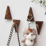 TriLuxe Triangular Wall Hook – Brass & Solid Wood | Key Holder, Coat Hook & Wall Decor