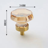 LuxoraCrystal Champagne Cabinet Knob – Crystal Furniture Knob with Gold Champagne Base