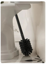 PureClean WallBrush – No-Drill Wall-Mounted Toilet Brush with Long Handle & Wood Finish