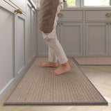 KüchLoom Washable Non-Slip Kitchen Runner – Faux Sisal Look with Natural Rubber Backing