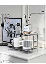 MetaRack Double-Tier Metal Storage Rack – Organizer for Kitchen, Bathroom & Office