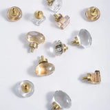 LuxoraCrystal Champagne Cabinet Knob – Crystal Furniture Knob with Gold Champagne Base