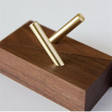 TriLuxe Triangular Wall Hook – Brass & Solid Wood | Key Holder, Coat Hook & Wall Decor