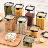 ClearFresh Airtight Storage Jars Set – Large Kitchen Grain Containers | Moisture Proof Acrylic Canisters | Modern Pantry Organizer