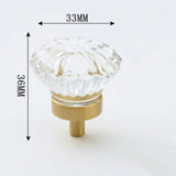 LuxoraCrystal Champagne Cabinet Knob – Crystal Furniture Knob with Gold Champagne Base