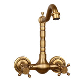 RegalWall Antique Brass Wall-Mount RegalWall Antique Brass Wall-Mount Faucet – Hot & Cold Water Mixer for Kitchen & Bathroom