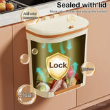 EcoBin Kitchen & Bathroom Wall Trash Can – 8.5L / 12L with Lid – Space-Saving Bin for Cabinets, Under-Sink & Compost