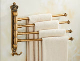 Aurora Brushed Gold Towel Bar – Foldable Aluminum, <20 Inches, Antique Engraved