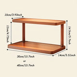 BambuCasa 2-Tier Bamboo Shelf – Kitchen & Tea Room Organizer with Handles
