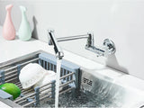 Brushed Gold Wall Mount Kitchen Faucet Premium – Single Cold Water Tap | 360° Swivel Spout | Space Saving Design