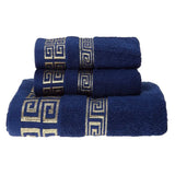 FestiveComfort 3-Piece Luxury Towel Set – 100% Combed Cotton with Jacquard Embroidery