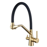 3-Way Kitchen Sink Faucet with Built-In Water Filter and 360° Swivel Spout