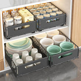 Pull-Out Metal Kitchen Storage Drawer Organizer Set – Sliding Spice Rack Trays | Space Saving Cabinet Storage | Easy Access Design