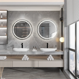 Luvodi Round Smart LED Bathroom Mirror – Touchscreen, Anti-Fog & Adjustable Lighting (24-Inch)