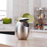 LuxBin Mini Stainless Steel Trash Can – 1.5L Compact Desk Bin with Swing Lid