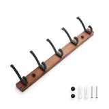 SARIHOSY Black Wooden Wall Rack Modern Wall Hooks for Bathroom, Kitchen, Bedroom & Hallway