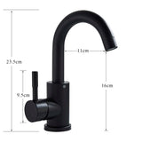 Contemporary Stainless Steel Bathroom Sink Faucet in Matte Black or Brushed Nickel Finish