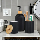 BambooZen 3-Piece Bathroom Counter Set – Plastic & Natural Bamboo