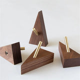 TriLuxe Triangular Wall Hook – Brass & Solid Wood | Key Holder, Coat Hook & Wall Decor
