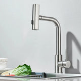 SteelFlex Gun Gray Pull-Out Kitchen Faucet – 6 Spray Functions | 360° Rotation | Warm & Cold | 304 Stainless Steel