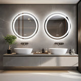 Luvodi Round Smart LED Bathroom Mirror – Touchscreen, Anti-Fog & Adjustable Lighting (24-Inch)