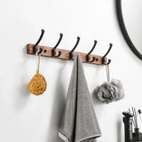 SARIHOSY Black Wooden Wall Rack Modern Wall Hooks for Bathroom, Kitchen, Bedroom & Hallway