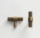 Nurlin Solid Brass T-Bar Handle – Art Deco Retro Furniture Pull, Antique Industrial Style