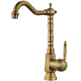 RegalFlow 360° Antique Gold Faucet – Rotating Basin Mixer for Hot & Cold Water
