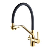 3-Way Kitchen Sink Faucet with Built-In Water Filter and 360° Swivel Spout