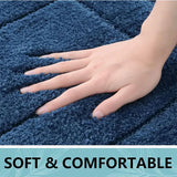Velveteen Microfiber Bathroom Mat Double Frame Premium – Non Slip Absorbent Rug | Soft Comfort | Quick Dry Floor Mat
