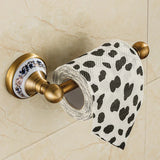 RoyalRetro Antique Brass Bathroom Accessory Set with Ceramic – 5-Piece Vintage Bathroom Collection