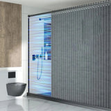 Magneto Foldable Shower Curtain – Magnetic Hem, Waterproof Linen-Style Design with Hooks