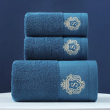 FestiveComfort 3-Piece Luxury Towel Set – 100% Combed Cotton with Jacquard Embroidery